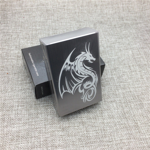 King Death Skulls Aluminium Alloy Fashion Cigarette Case Laser Carved Will Not Fade Cigarette Boxes Smoke Case