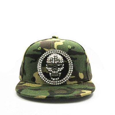 Metal skull cotton Casquette Baseball Cap hip-hop cap Adjustable Snapback