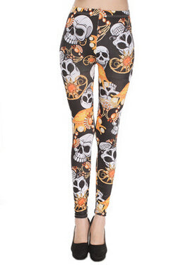 2016 Women Harajuku Skull Leggings New Arrival Skeleton Printed Legging Fashion Sexy Skinny Pants Hot Sale 3 Colors DD8289