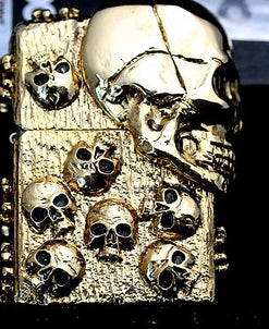 Authentic Heavy armor gold 3D skull lighter