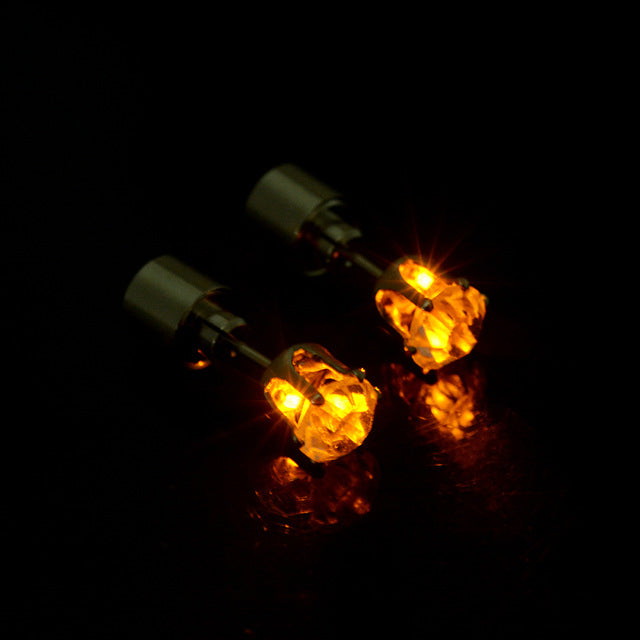 1Pair Charm LED Stud Earring Light Up Crown Glowing In Dark Crystal Ear Stud Earrings For Women Jewelry Christmas New Year Gifts