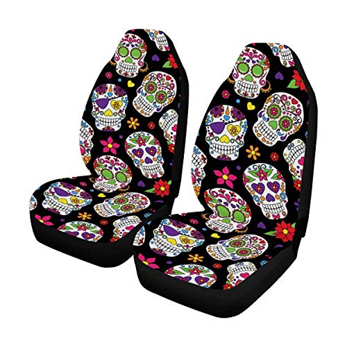 Damask Seamless Floral Flowers Pattern Car Seat Covers Protector Set