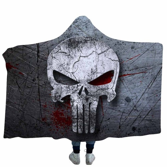 3D Printed Psychedelic Sugar Skull Hoodie Blanket
