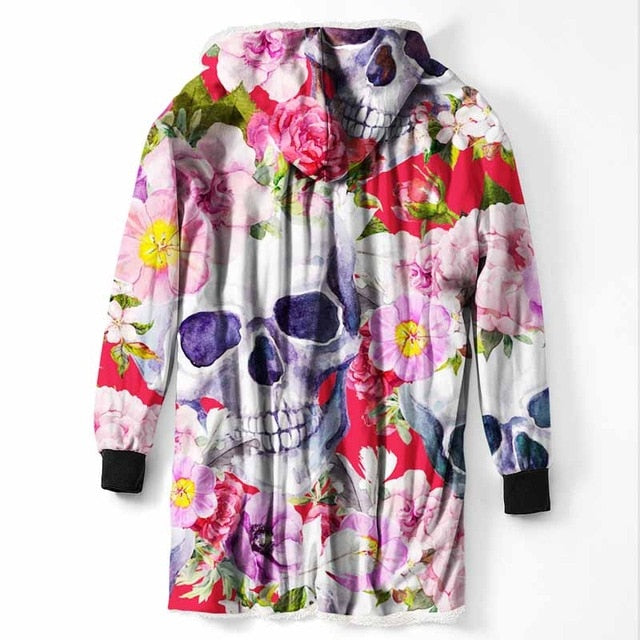 Fashion Cool Sugar Skull Hooded Blanket