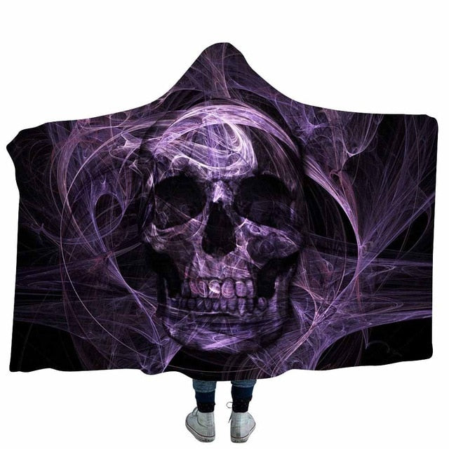3D Printed Psychedelic Sugar Skull Hoodie Blanket