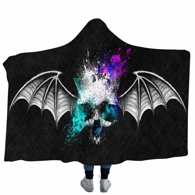 3D Printed Psychedelic Sugar Skull Hoodie Blanket