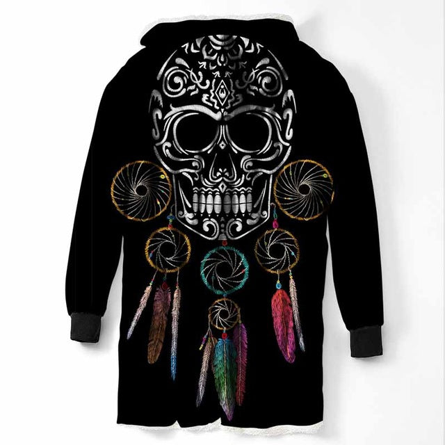 Fashion Cool Sugar Skull Hooded Blanket
