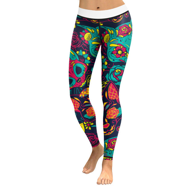 Sexy Leggings Women Skull Printed Yoga Pants
