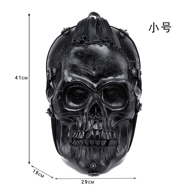 3D Funny Skeleton Head Black Shoulder Crossbones Messenger