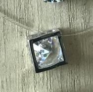 Fashion Square Imitation Pearl Stone Crystal Zircon Necklace Invisible Transparent Fishing Line Chain Necklace For Women
