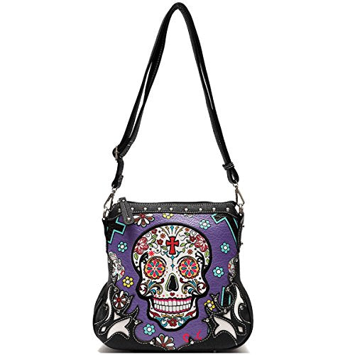 Western Sugar Skull Handbag Girl Crossbody Purse Fashion Single Shoulder Bag