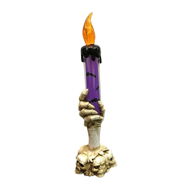 Hot Funny LED Light Candle Holder Table Stand Candelabra Skull Skeleton