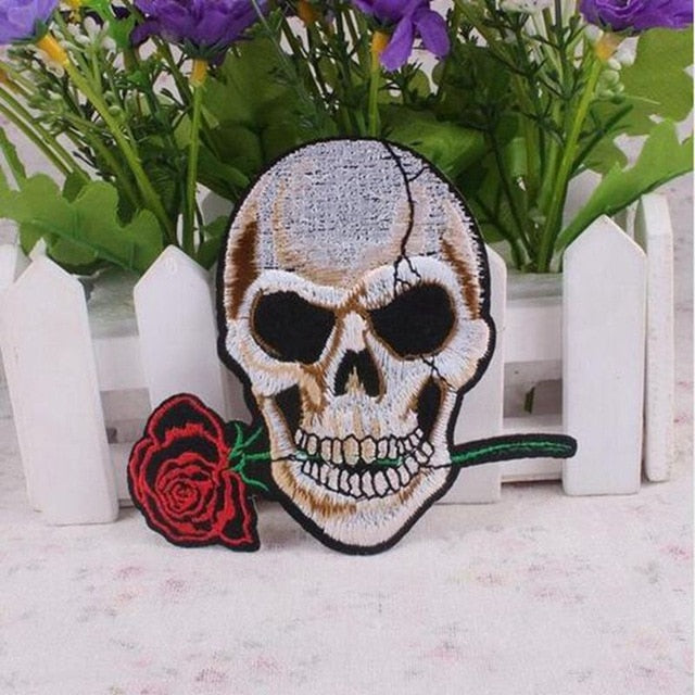 Set of 10 random sugar Skull Embroidery Patches