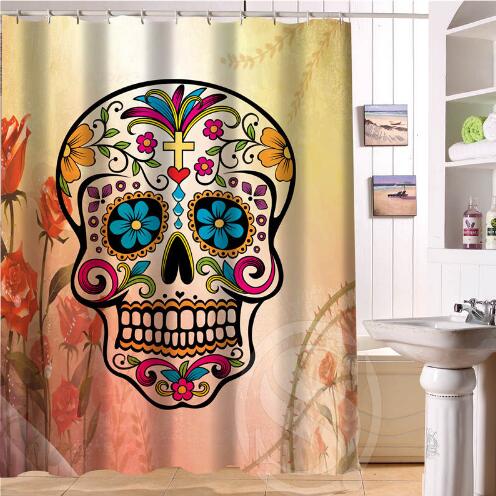 24 Style Custom Classic Skull Bathroom Waterproof Shower Curtain Durable Classic Bathroom decorative
