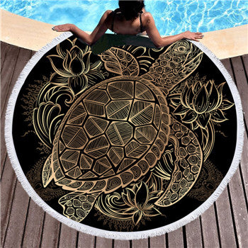 Microfiber Round Large Beach Towel Yoga Mat Tassel Toalla Blanket Nightmare 3d Sugar Skull Printed Big Bath Towel Tapestry