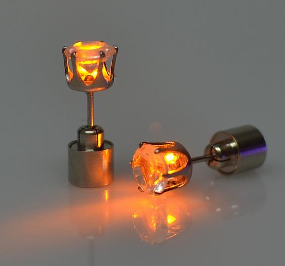 1Pair Charm LED Stud Earring Light Up Crown Glowing In Dark Crystal Ear Stud Earrings For Women Jewelry Christmas New Year Gifts