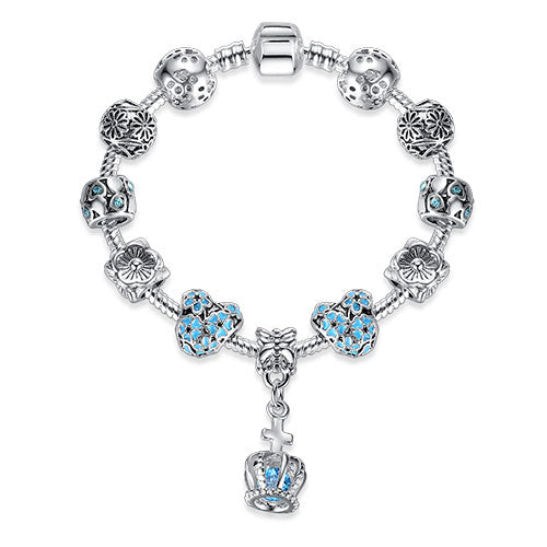 4 Style European Fashion 925 Classic Silver Charm Bracelet With Murano Glass Beads Bracelets for Women Original DIY Jewelry Gift