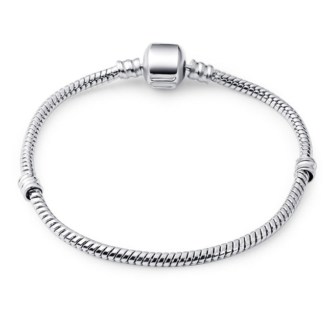 4 Style European Fashion 925 Classic Silver Charm Bracelet With Murano Glass Beads Bracelets for Women Original DIY Jewelry Gift