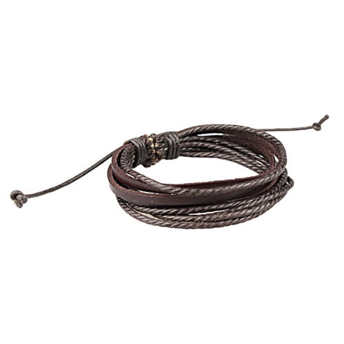 Black/Brown/Beige Colors Multi Layers Leather Bracelet Women Handmade Charm Bangle Mini Birds Pendant Wrist Bracelet