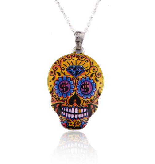 New Fashion Vintage Skeleton Pendant Necklace Women Skull Head chain Necklace Party Halloween Gifts Accessories
