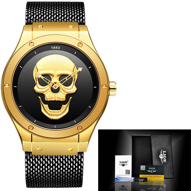 3D Skull Watch Top Brand Quartz Silicone Watchs Waterproof