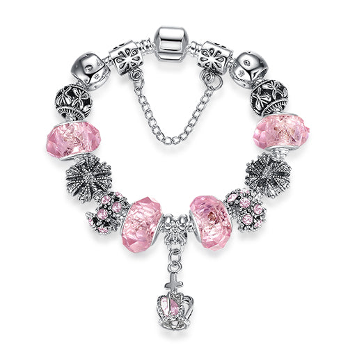 4 Style European Fashion 925 Classic Silver Charm Bracelet With Murano Glass Beads Bracelets for Women Original DIY Jewelry Gift