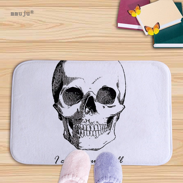 Cost price, 40x60cm Skull patterns home decor bath floor mats door living room carpets for kitchen bay window anti-slip fadeless