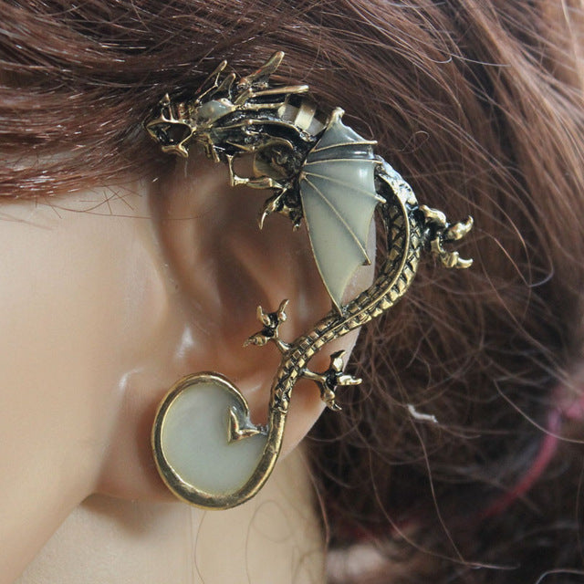 Dragon Ear Cuff cobra Ear Cuff GLOW in the DARK dragon Ear clip earrings Earrings Clip Earrings