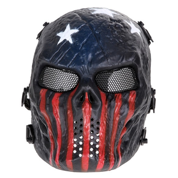 Skull Airsoft Party Mask Paintball Full Face Mask Army Games Mesh Eye
