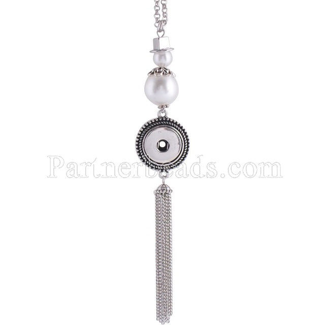 New Choker Necklace Fashion Silver Color Fit 18mm Colorful Snap Buttons Bead Pendant Statement Necklace For Women Jewelry