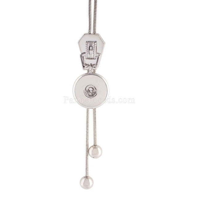 New Choker Necklace Fashion Silver Color Fit 18mm Colorful Snap Buttons Bead Pendant Statement Necklace For Women Jewelry