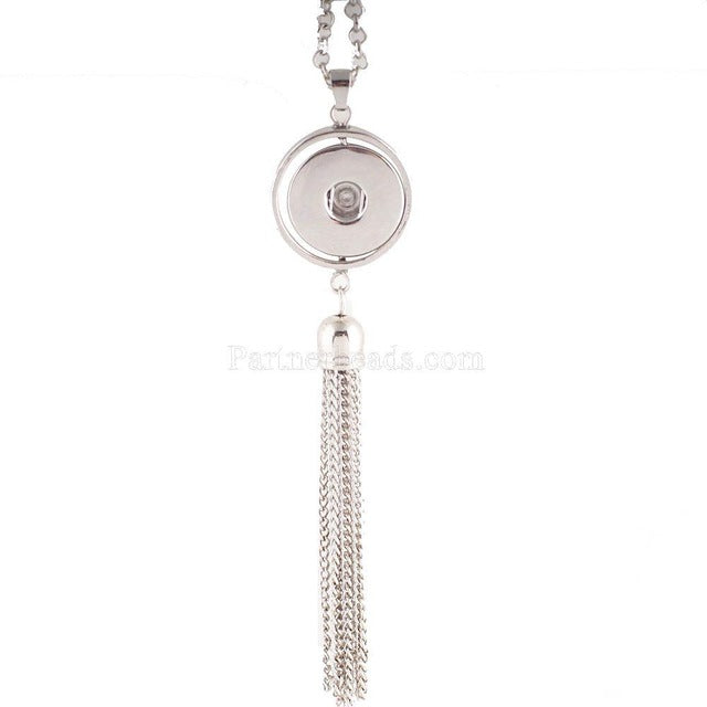 New Choker Necklace Fashion Silver Color Fit 18mm Colorful Snap Buttons Bead Pendant Statement Necklace For Women Jewelry