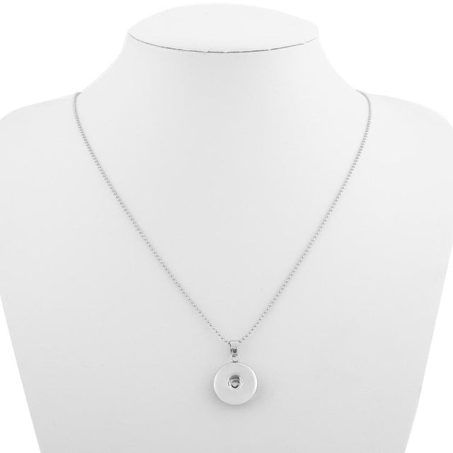New Choker Necklace Fashion Silver Color Fit 18mm Colorful Snap Buttons Bead Pendant Statement Necklace For Women Jewelry