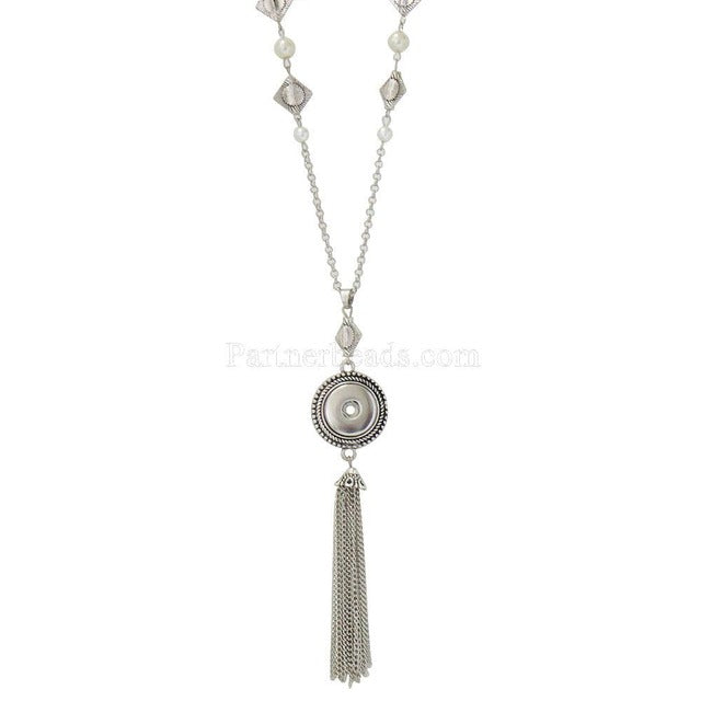 New Choker Necklace Fashion Silver Color Fit 18mm Colorful Snap Buttons Bead Pendant Statement Necklace For Women Jewelry