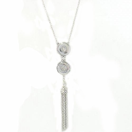 New Choker Necklace Fashion Silver Color Fit 18mm Colorful Snap Buttons Bead Pendant Statement Necklace For Women Jewelry