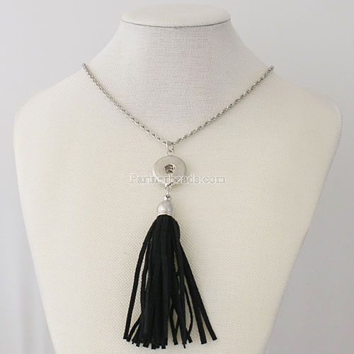 New Choker Necklace Fashion Silver Color Fit 18mm Colorful Snap Buttons Bead Pendant Statement Necklace For Women Jewelry
