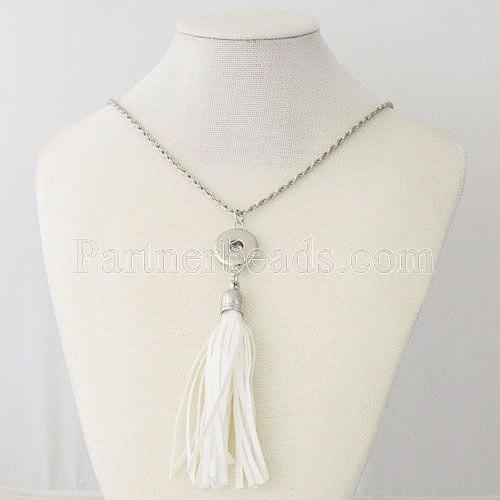 New Choker Necklace Fashion Silver Color Fit 18mm Colorful Snap Buttons Bead Pendant Statement Necklace For Women Jewelry