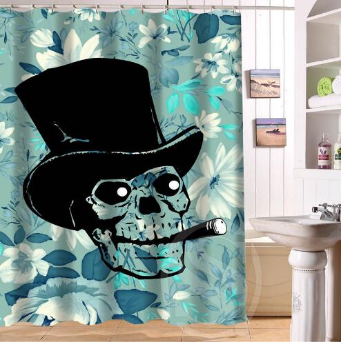 24 Style Custom Classic Skull Bathroom Waterproof Shower Curtain Durable Classic Bathroom decorative