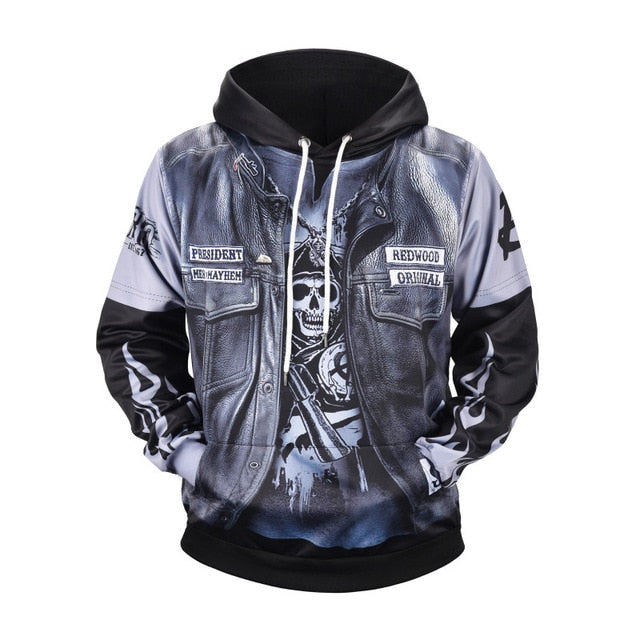Newest 3D Print Christmas Halloween Skull Theme Pullover Hoodies