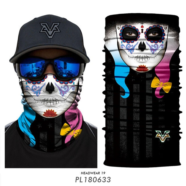 Skull Seamless Balaclava Magic Scarf Heaewear Outdoor Sports Bandanas