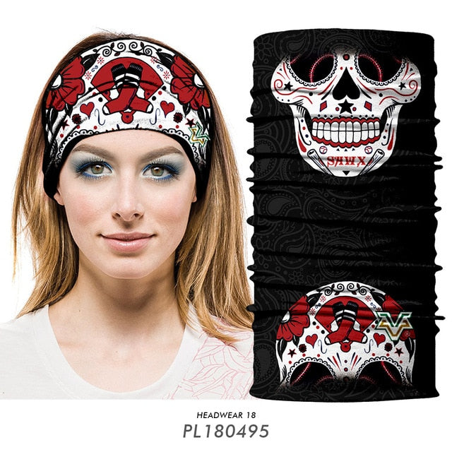Floral Sugar Skull Women Seamles Balaclava Headband