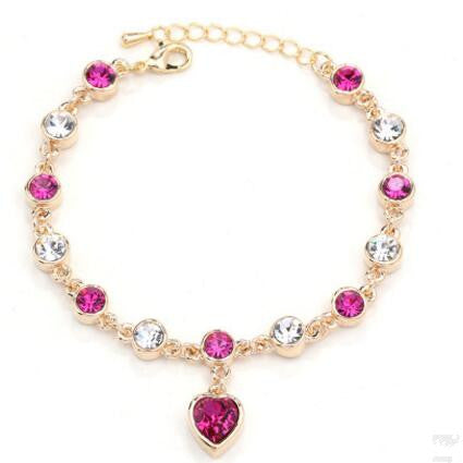 Fashion Bracelet Hot Wedding Female Heart Crystal Bracelets For Women Luxury Temperament Silver-Color Fine Jewelry Gift