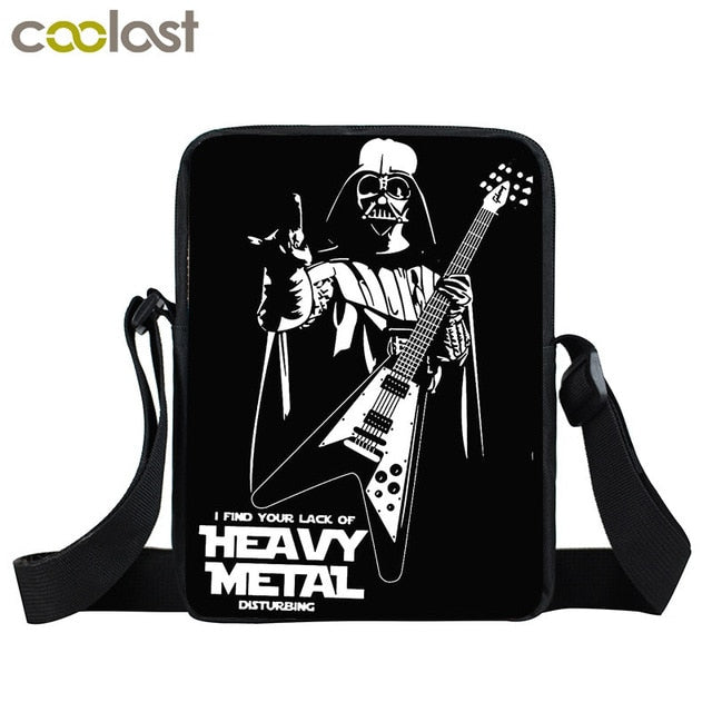 Rock Guitar Skull Rose Mini Messenger Bag