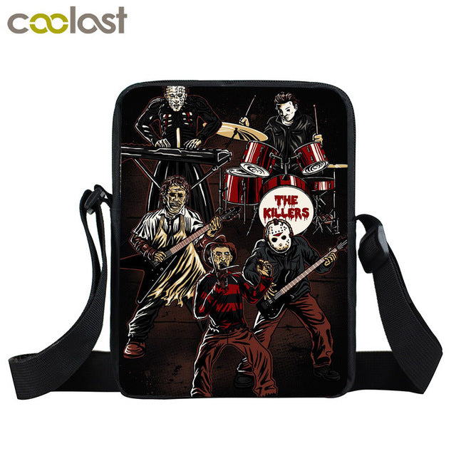 Rock Guitar Skull Rose Mini Messenger Bag