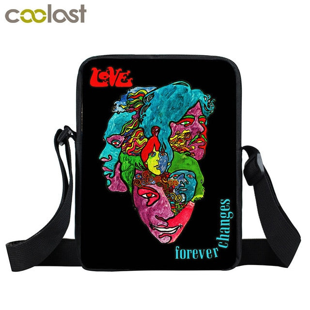 Rock Guitar Skull Rose Mini Messenger Bag