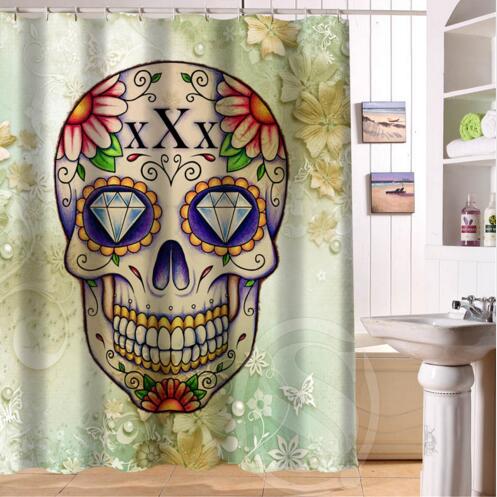 24 Style Custom Classic Skull Bathroom Waterproof Shower Curtain Durable Classic Bathroom decorative