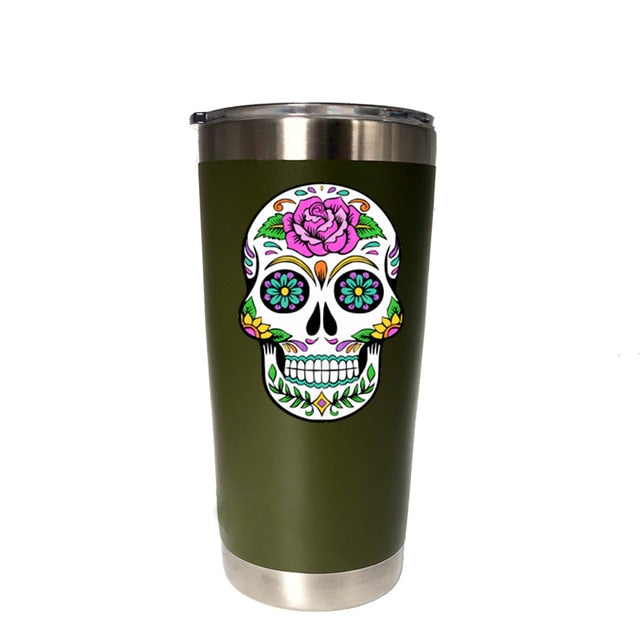 Sugar Skull 30 oz Tumbler Double Wall Vacuum Flasks Insulated Stainless Steel