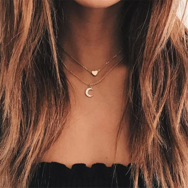 Vintage Bohemia Choker Necklace for Women Moon Elephant Chain Statement Necklace Pendant Fashion Jewelry Ethnic Collar