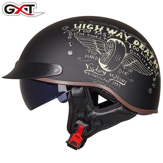 Motorcycle Helmet Vintage Moto Helmet Open Face Scooter Biker Motorbike Racing riding Helmet With DOT Certification