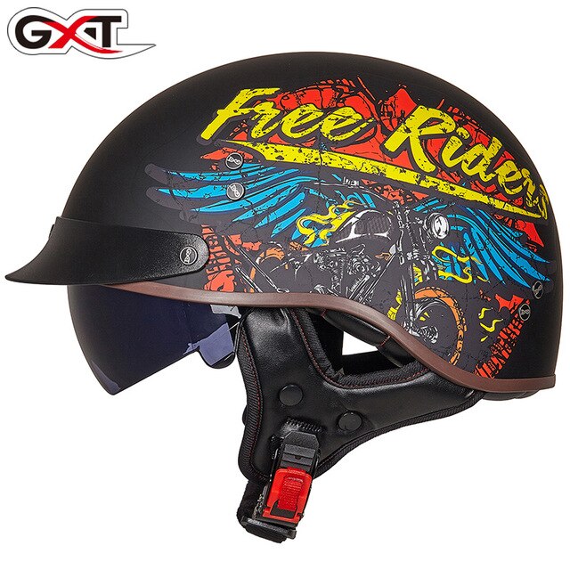 Motorcycle Helmet Vintage Moto Helmet Open Face Scooter Biker Motorbike Racing riding Helmet With DOT Certification